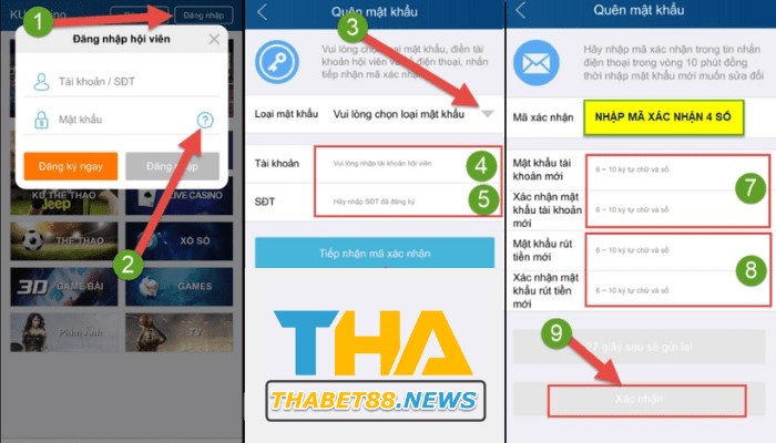 Xử lý thế nào khi quên mật khẩu Thabet?