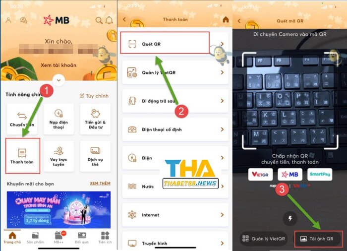 Thanh toán QR bằng MB Bank 