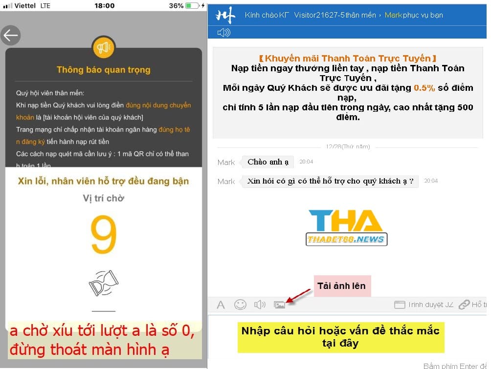 Mở khóa tài khoản Thabet - Nạp, rút tiền Thabet